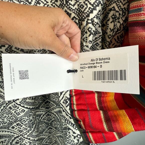 NWT Alix of Bohemia Winifred Orange Bloom Dress Size Large - Picture 7 of 13